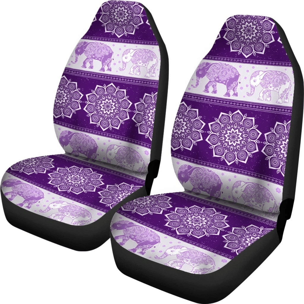 flower mandala elephant purple color car seat covers 191128yloig
