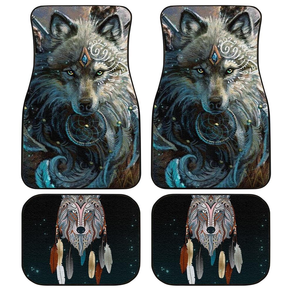 native american wolf dreamcatcher car floor mats gifts idea53dpo