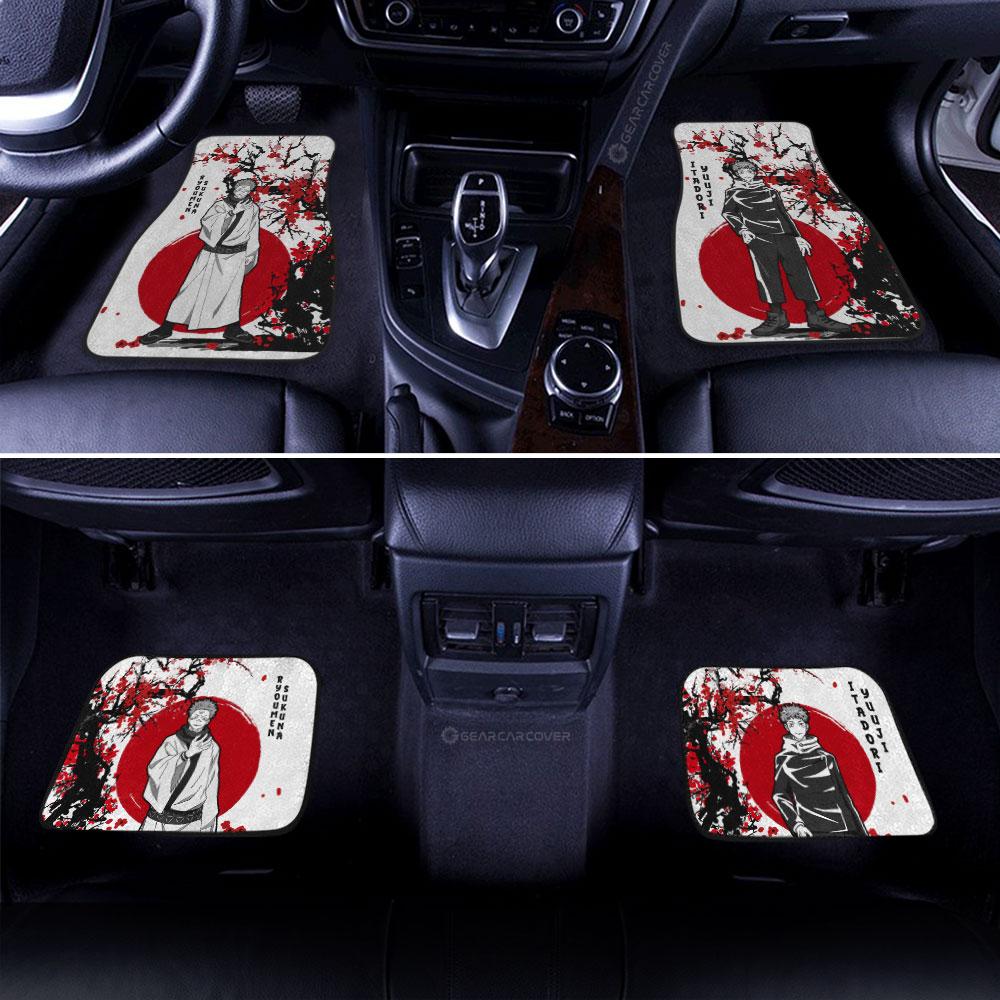 yuji itadori and ryomen sukuna car floor mats custom japan style jujutsu kaisen anime car accessorieszk5pe