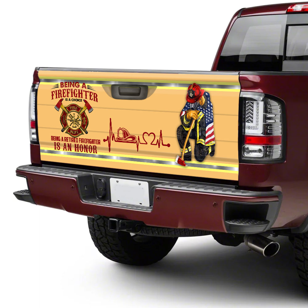being a retired firefighter is an honor truck tailgate decal sticker wrap8lial