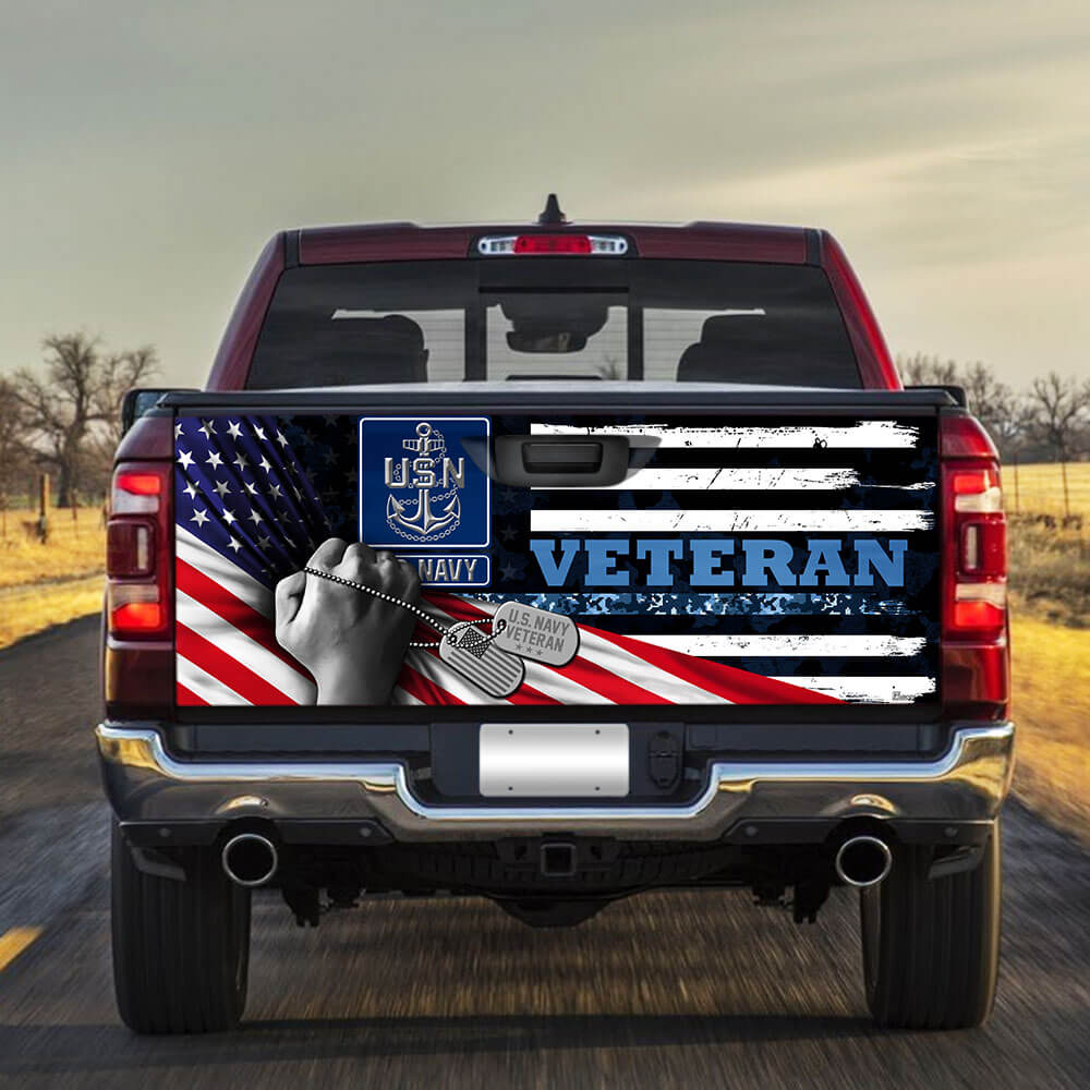 united states navy veteran truck tailgate decal sticker wrappobeq