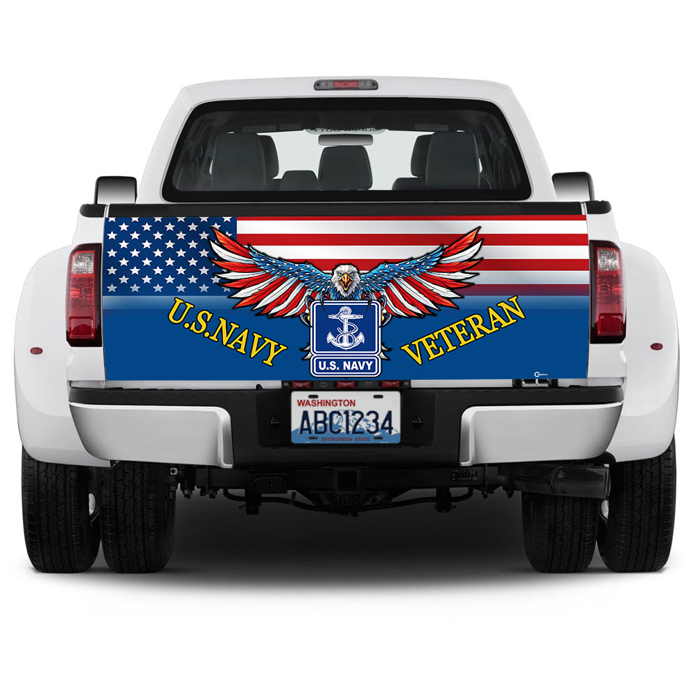 us navy veteran truck tailgate decal sticker