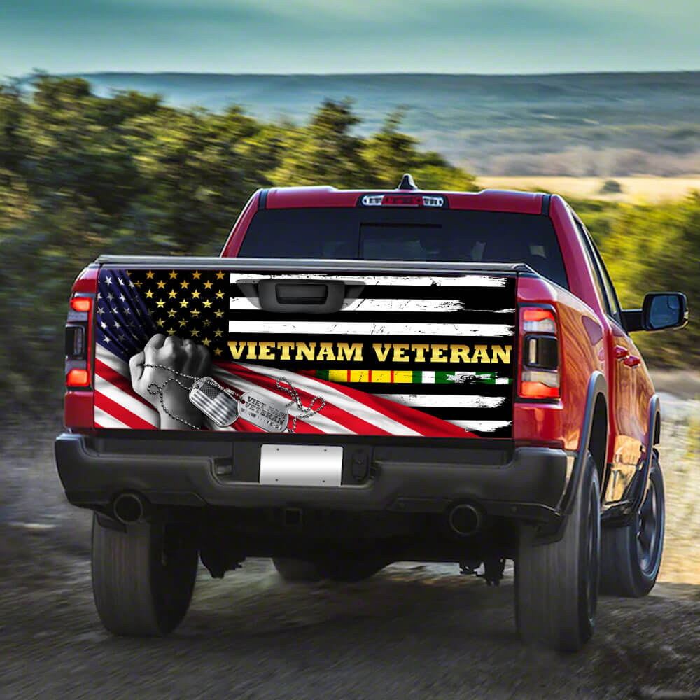 vietnam veteran american truck tailgate decal sticker wrap3irct