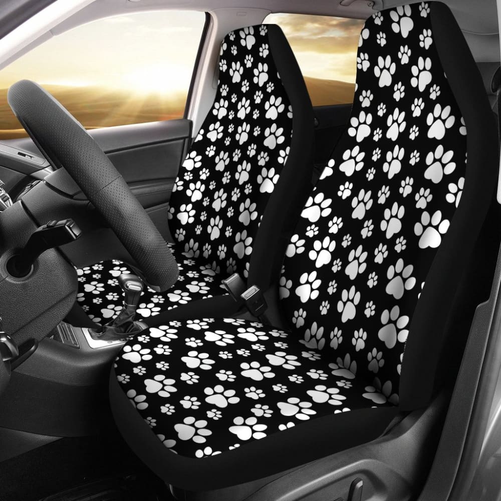 paw print car seat covers black 094209emofj