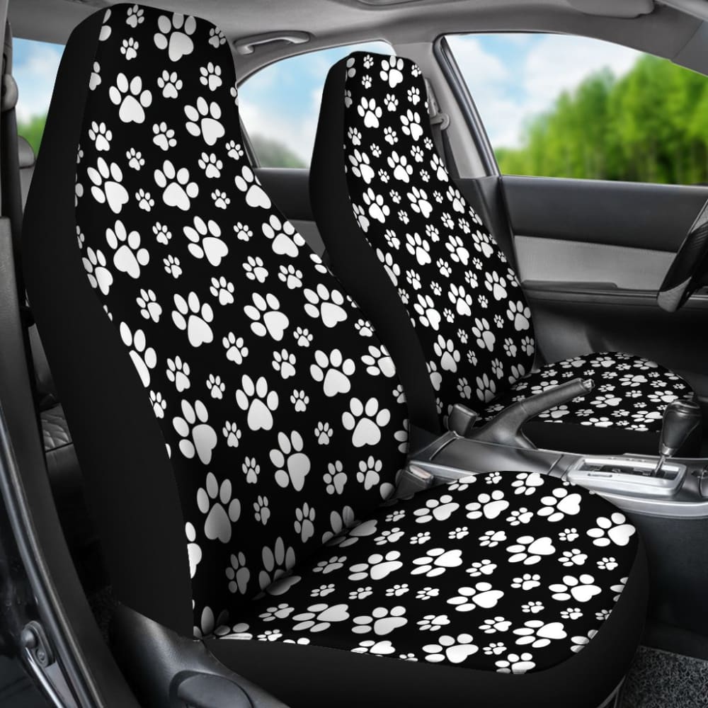 paw print car seat covers black 094209sopgt