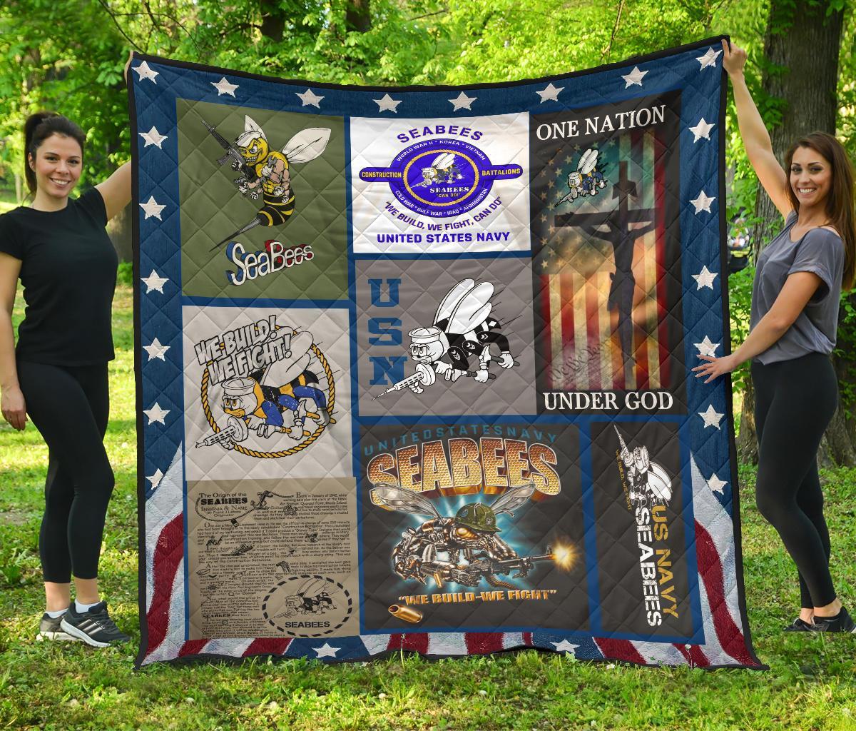 us navy seabees quilt blanket quilted8o17j